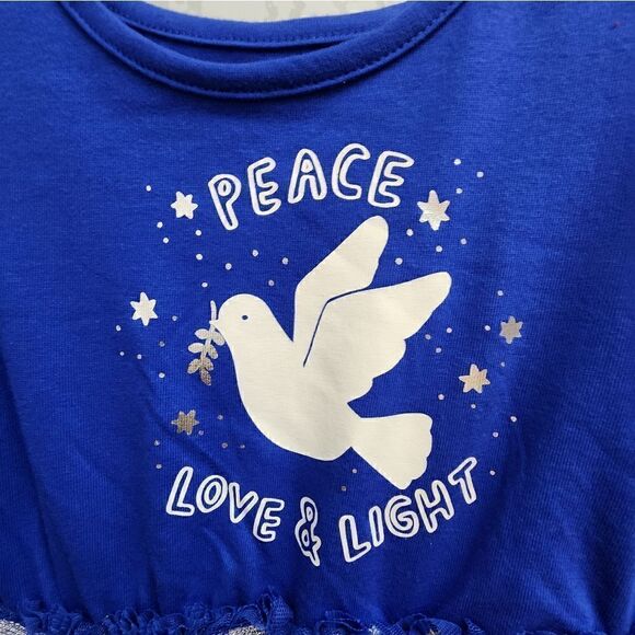 Nwt Royal Blue Hanukkah Long Sleeve Tutu Dress, Cat & Jack - Picture 5 of 5